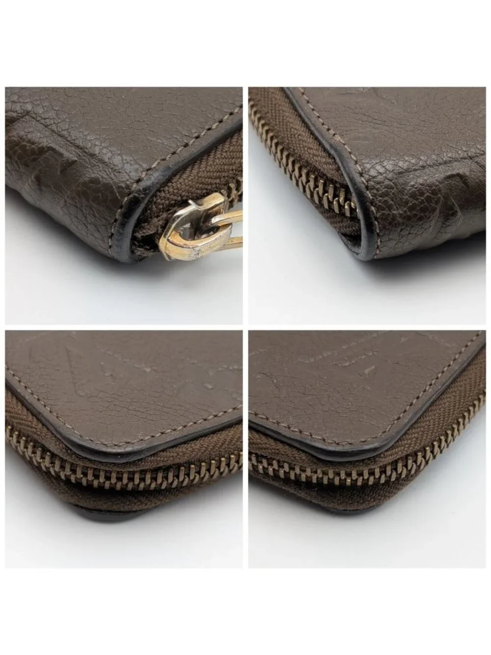 Louis Vuitton Zippy Organizer Monogram Empreinte Brown Wallet Zip Around Travel